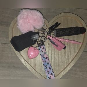Pink and Black Safety Keychain